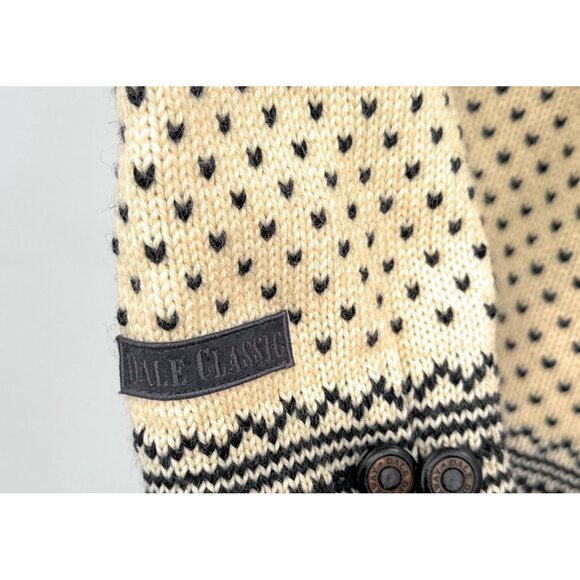 DALE OF NORWAY Beige Wool Fair Isle Full Zip Knit Ski Sweater NO SIZE TAG - Picture 6 of 7